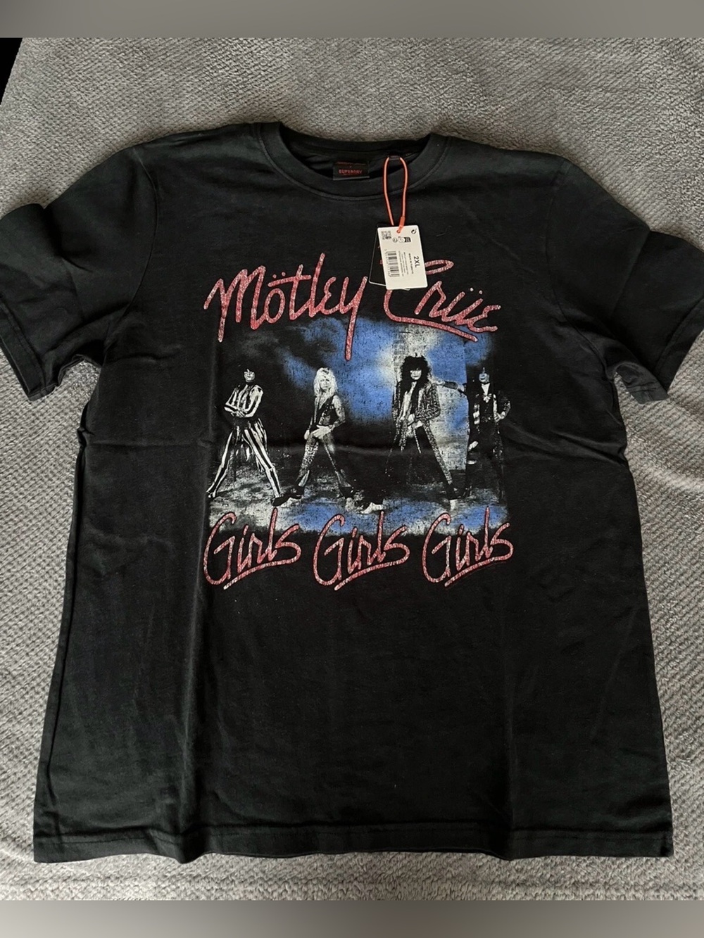Size XXL - Superdry x Motley Crue Limited Edition Band Black Tee Shirt